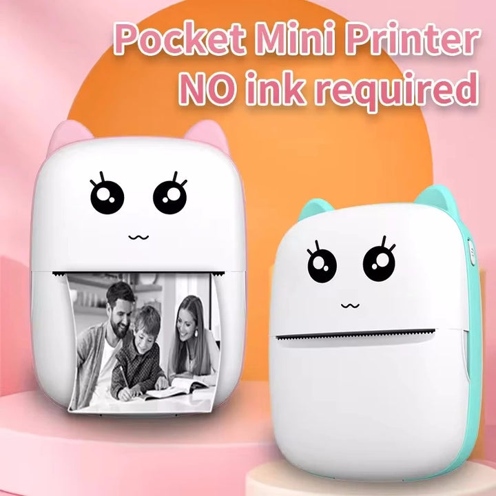 Mini cat-shaped bluetooth printer