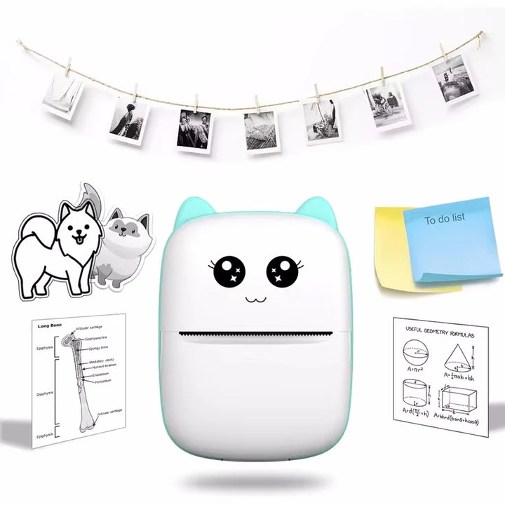 Mini cat-shaped bluetooth printer